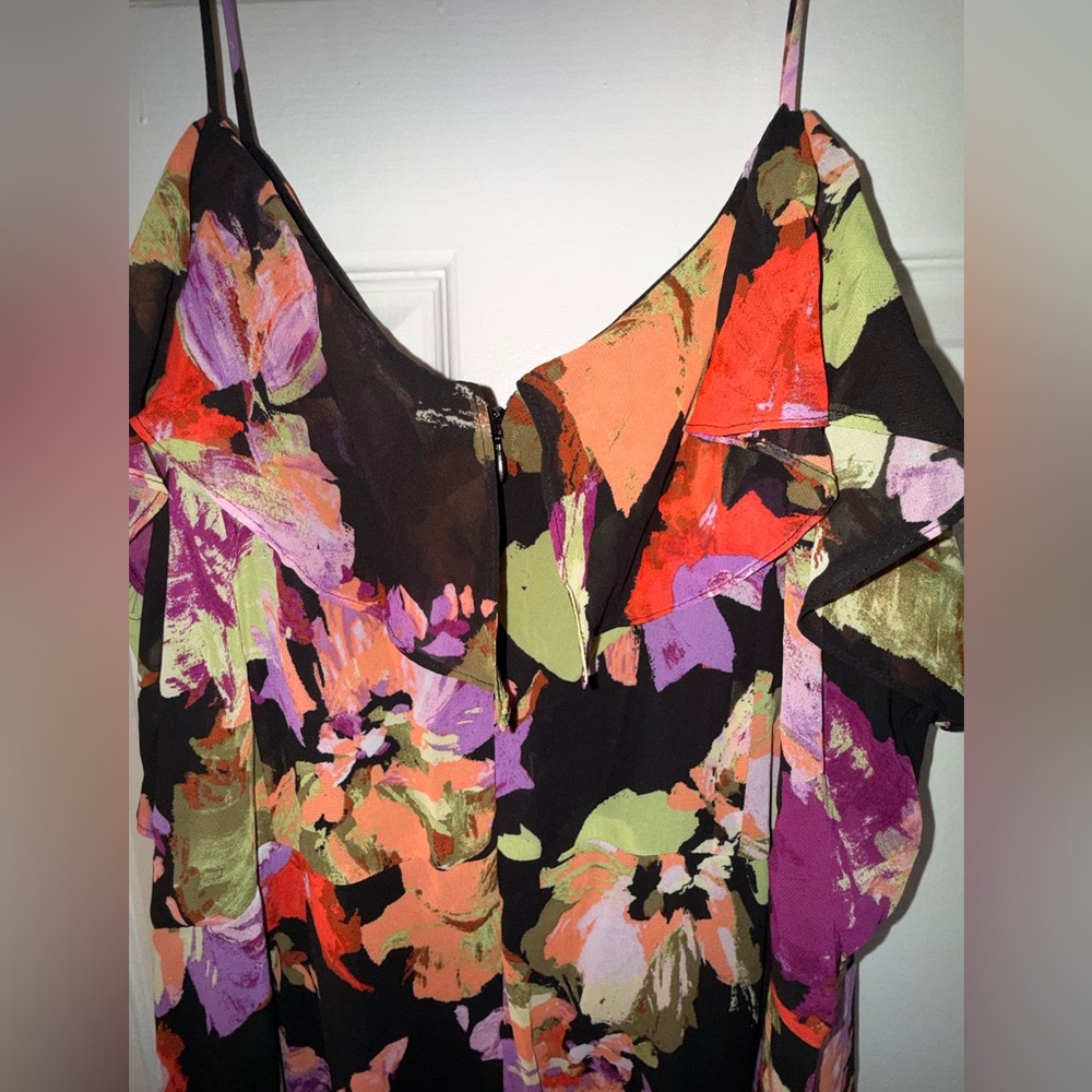 NWT London Times Petite Floral-Print Cold Shoulder Maxi Dress Size: 20W - Picture 14 of 16